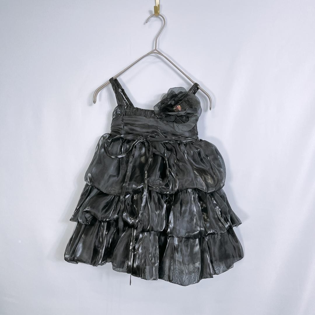 B品 Dressde Raffiuree ドレス 100センチ ブラック 訳あり商品 ワンピース 子供服 キッズ かわいい イベント 行事 フォーマル 