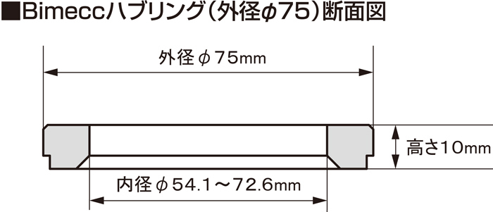 KYO-EI ハブリング 75mm → 60.1mm 1個 1枚 アルミ製 シルバー キョーエイ ビメック ハブセントリックリング_画像2