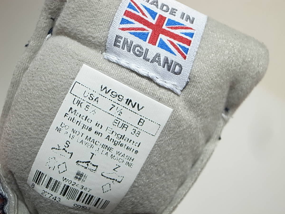 海外限定 日本未発売 NEW BALANCE UK製 W991NV 24 5cm US7 5 新品 紺