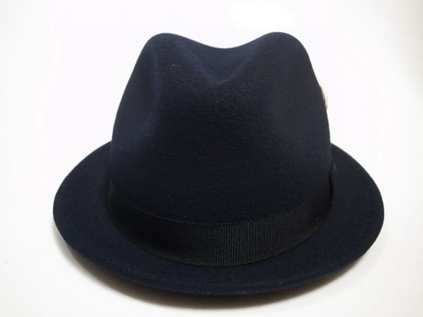 【送料無料 即決】New York Hat ニューヨークハット Lite Felt Pinched Stingy 中折れ フェルトハット ネイビー XL 新品 米国製MADE IN USA_画像4