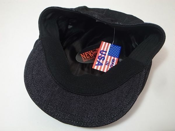 [ free shipping prompt decision ]New York Hat New York Hat NewYorkHat USA made Denim 1900 cotton material Denim hunting cap black black L/XL new goods American made 