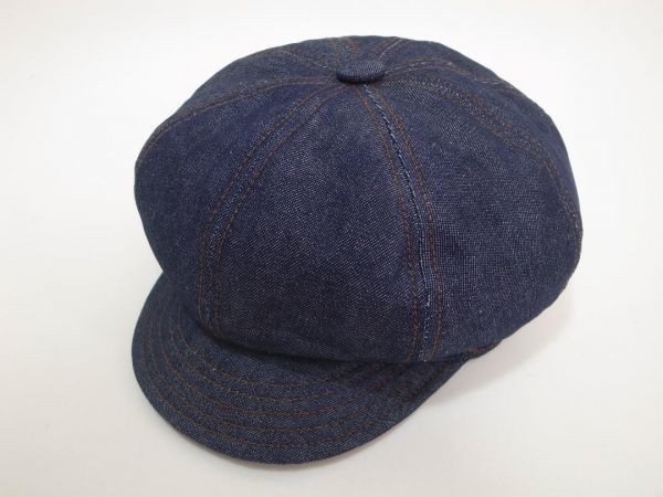 【送料無料 即決】New York HatニューヨークハットNewYorkHat Denim Stitch Spitfireデニム キャスケット M 新品 アメリカ製 米国製 USA製_画像1