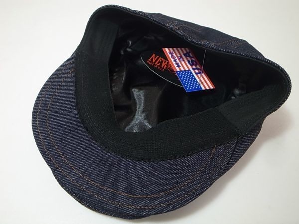 [ бесплатная доставка быстрое решение ]New York Hat New York Hat NewYorkHat USA производства Denim 1900 хлопок материалы Denim кепка hunting cap индиго голубой S/M новый товар 