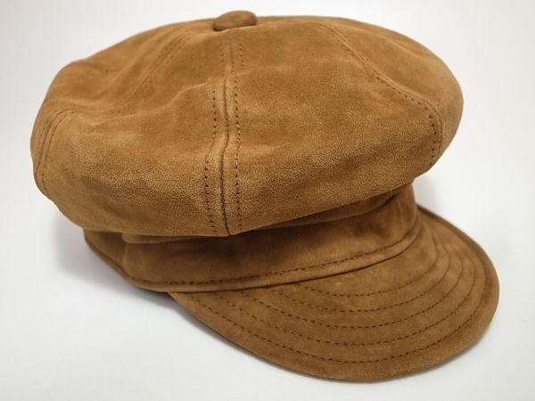 【送料無料 即決】New York HatニューヨークハットNewYorkHat Suede Spitfireスエード革製 レザー素材キャスケットRust L 新品 MADE IN USA_画像2