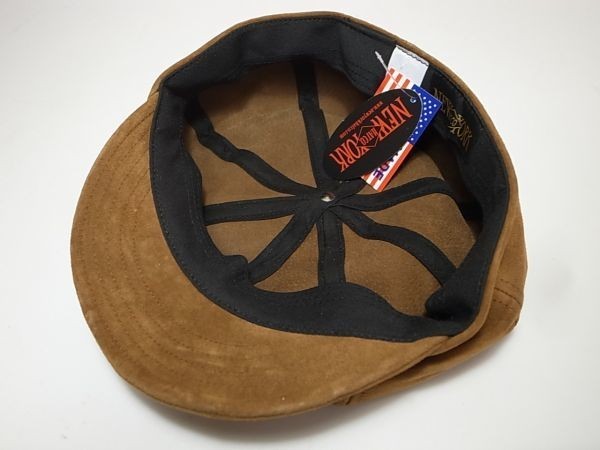 【送料無料 即決】New York HatニューヨークハットNewYorkHat Suede Spitfireスエード革製 レザー素材キャスケットRust L 新品 MADE IN USA_画像5