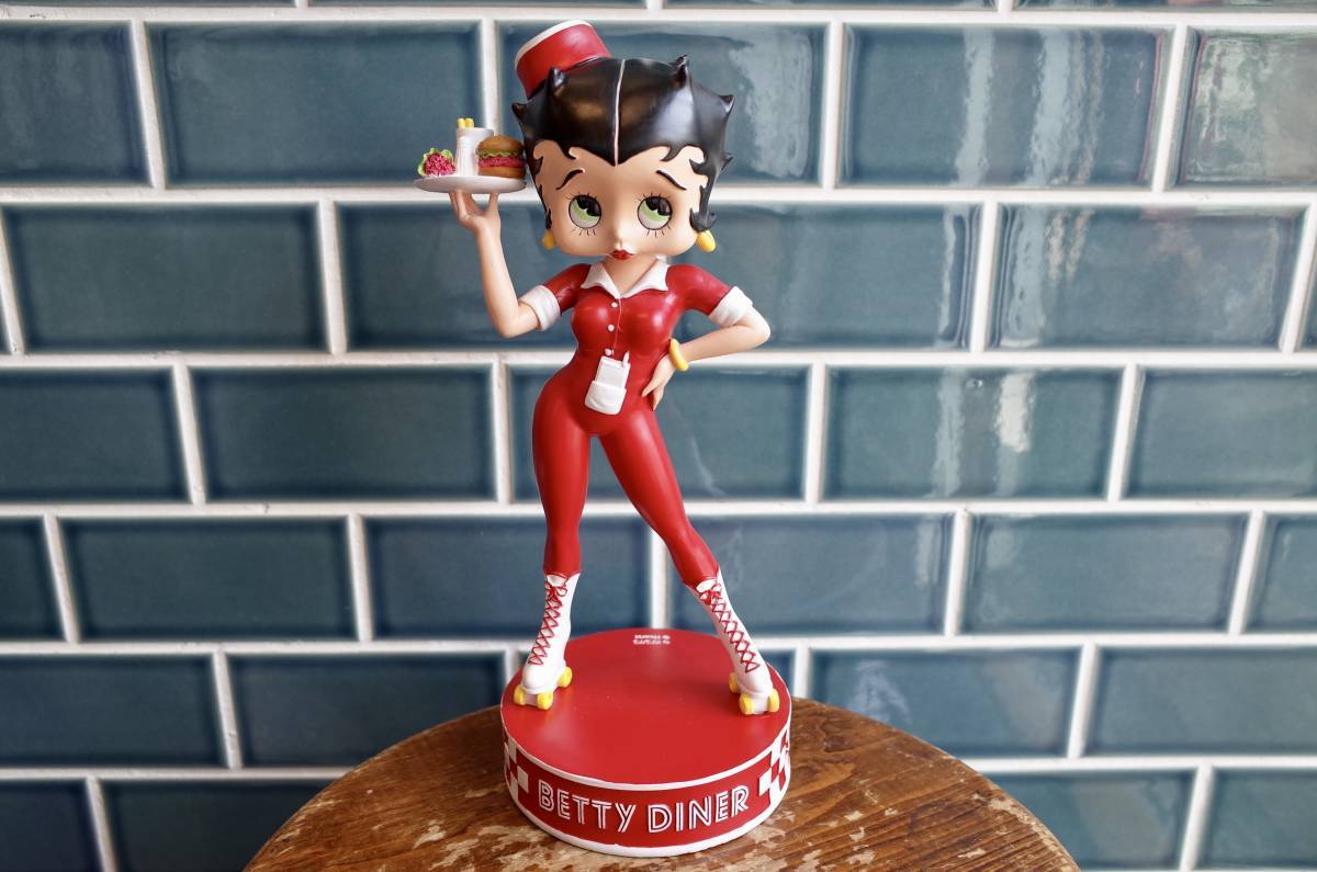 新品 Betty Boop ベティちゃん レジンドール フィギュア ダイナー アメリカン インテリア ウェイトレス DINER_画像1