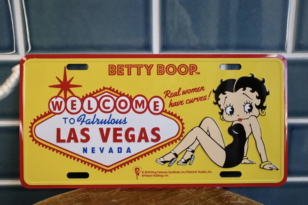  new goods beti Chan BETTY BOOP WELCOME LAS VEGAS number plate metal autograph signboard american interior 