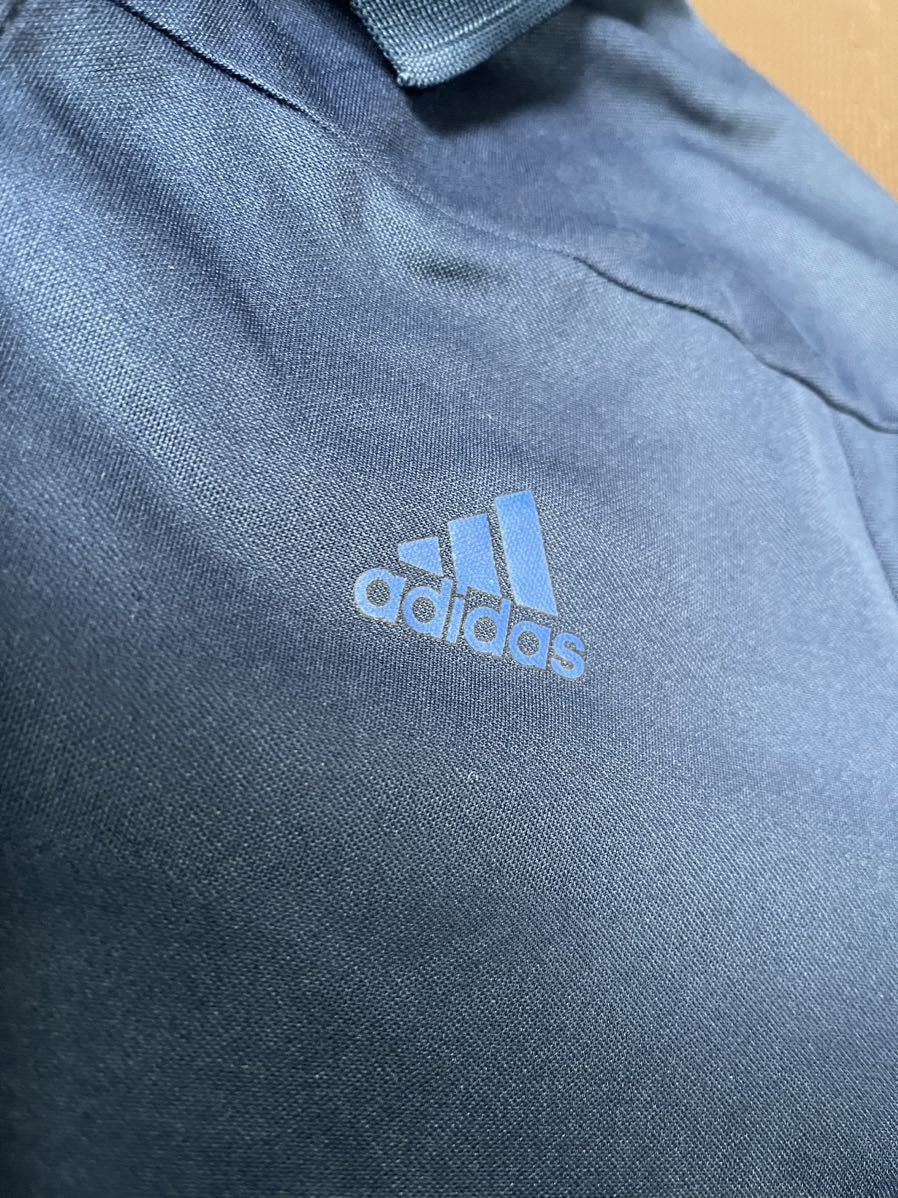 adidas темно-синий, Logo синий, короткий рукав стрейч tops размер L
