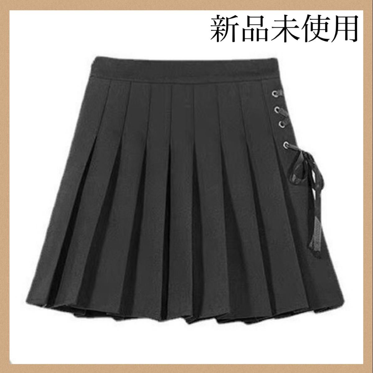 【新品未使用】ミニスカート（M/L） プリーツスカート ブラック/黒 ダンス
