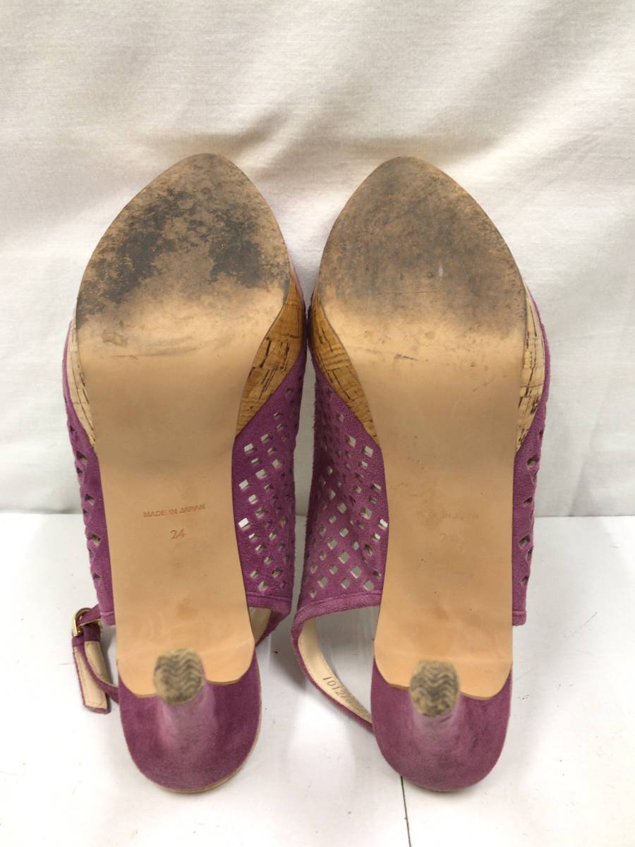 SEVEN TWELVE THIRTY seven tu L bsa-ti suede style pumps sandals purple 24cm 23031608