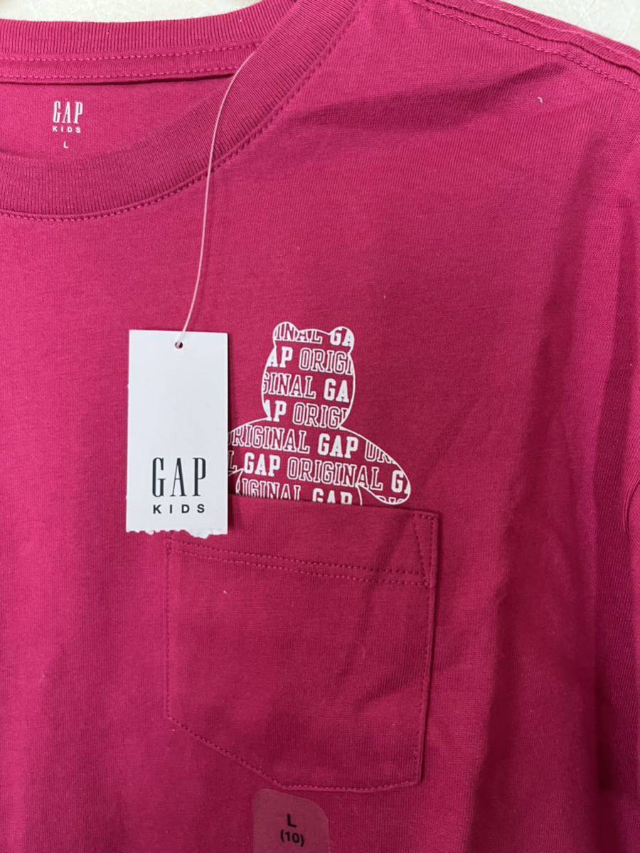 新品タグ付　ギャップキッズ　GAP 半袖　Tシャツ ピンク　ユニセックス　L 10T 140サイズ_画像3