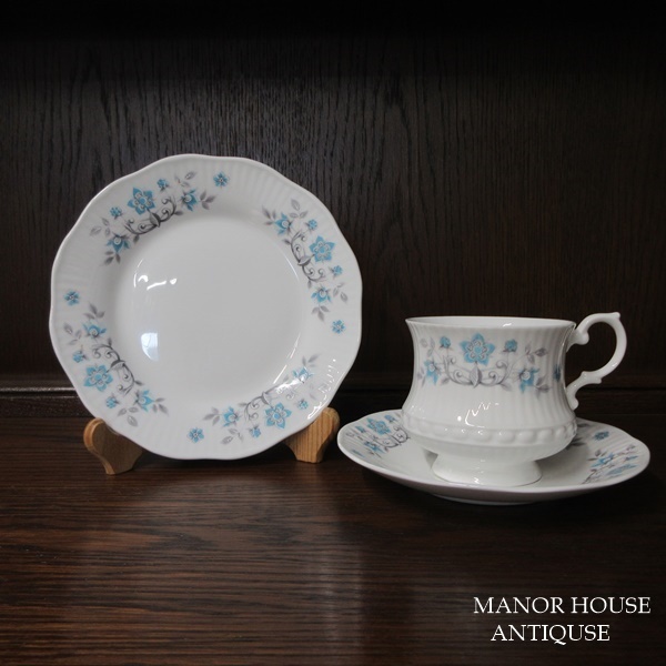 イギリス製 Mayfair メイフェア陶器 トリオ カップアンドソーサー ケーキプレート ディスプレイ用 英国 tableware 1843sb_画像1