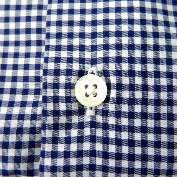新品 enter G 五大陸 ギンガムチェック ボタンダウン ドレスシャツ 40-84(L) 紺白 【LW0342_375】 日本製 gotairiku シャツ EASY CAREの画像4