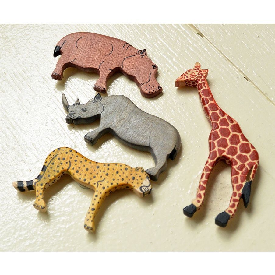 [Kaki Design/ new goods / prompt decision ] animal * magnet / leopard / hand made / Africa *kenia made / package attaching / one point thing (AS-233-3)