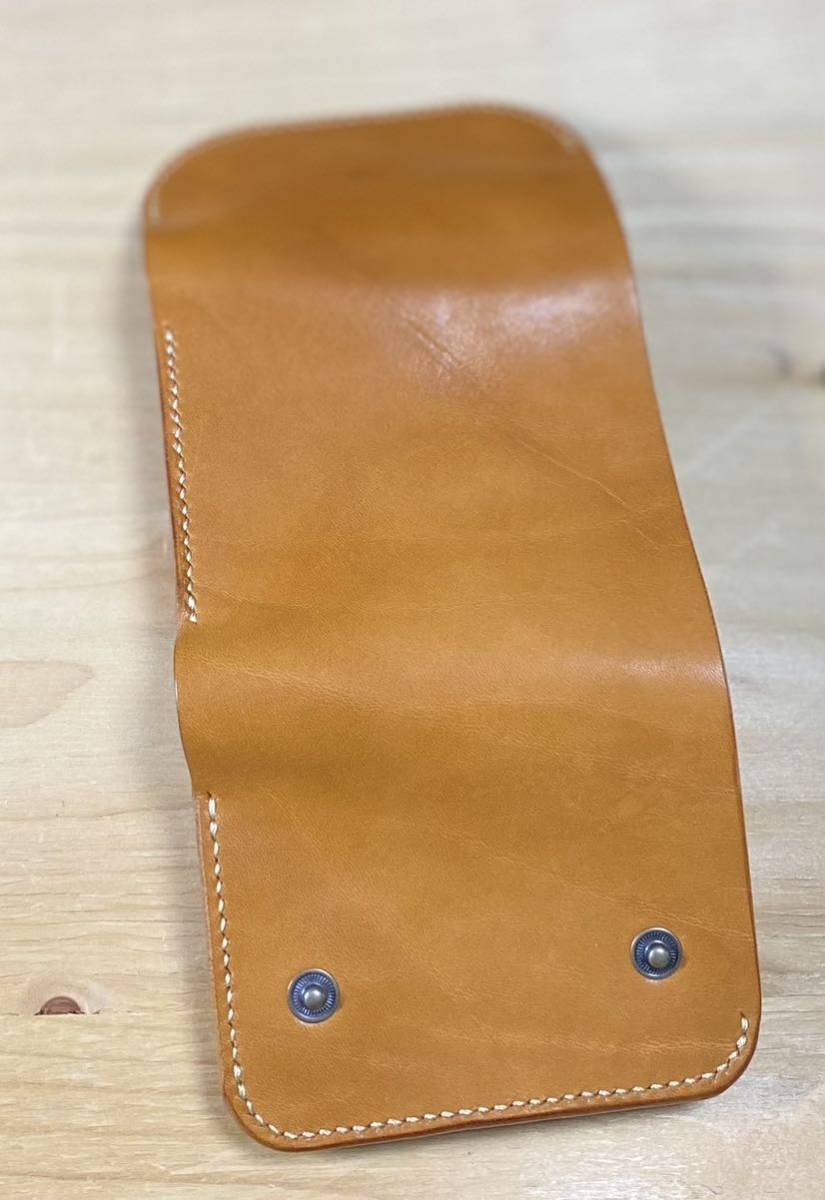  Tochigi leather * grading saddle * Camel [ free shipping ] hand ..: minute thickness . purse : palm size : era reverse line : blog solorileather.blog.jp