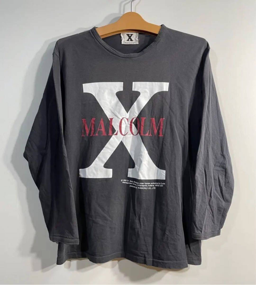 現品限り一斉値下げ！】 レア 90s Malcolm X ロンTシャツ ビンテージ