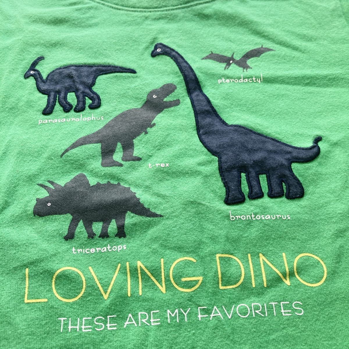 【125】グリーンレーベル 半袖Tシャツ 恐竜柄 ダイナソー 緑 ユナイテッドアローズ