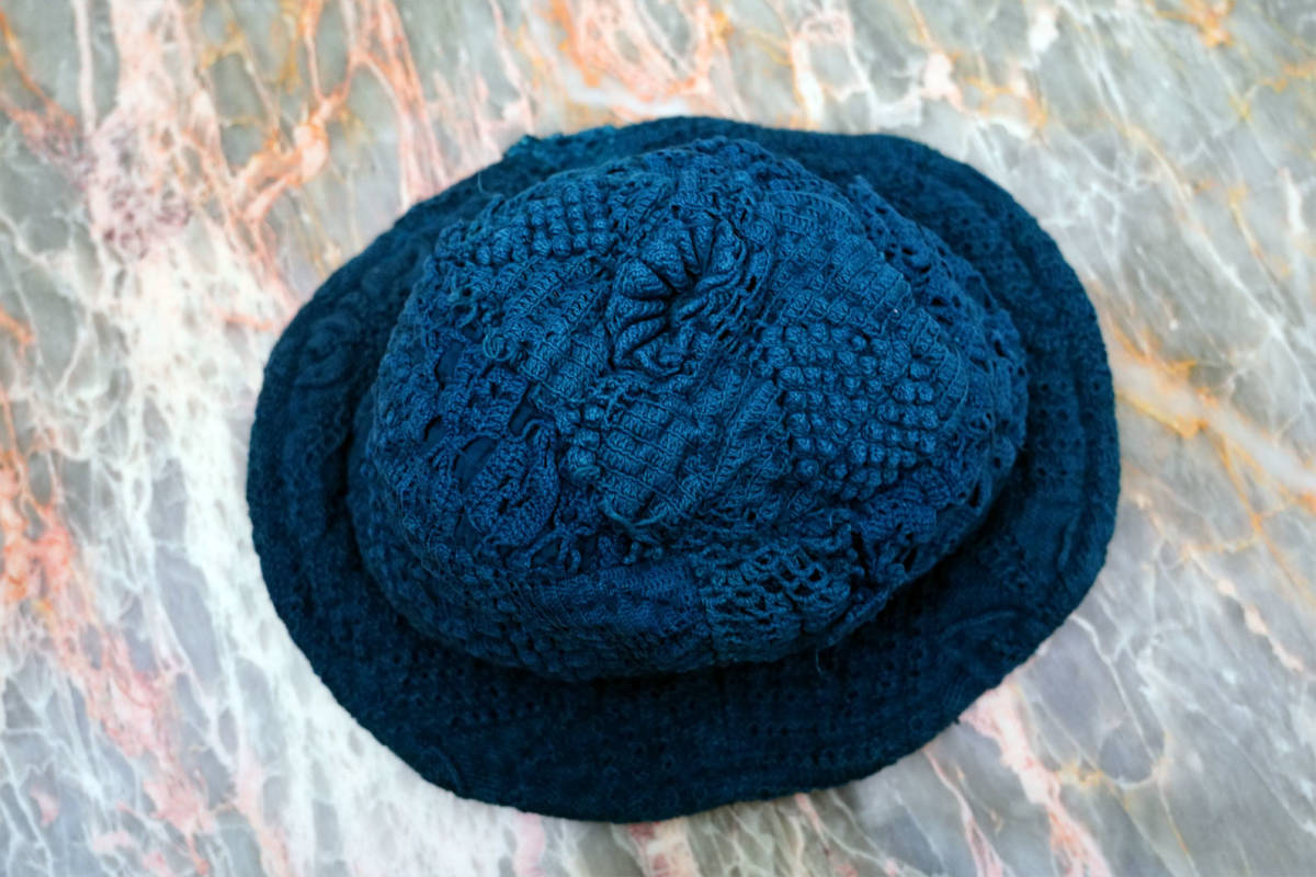  new goods *baiwa lid By Walid 19 century France cloth hat * wonderful color taste . cloche & embroidery 