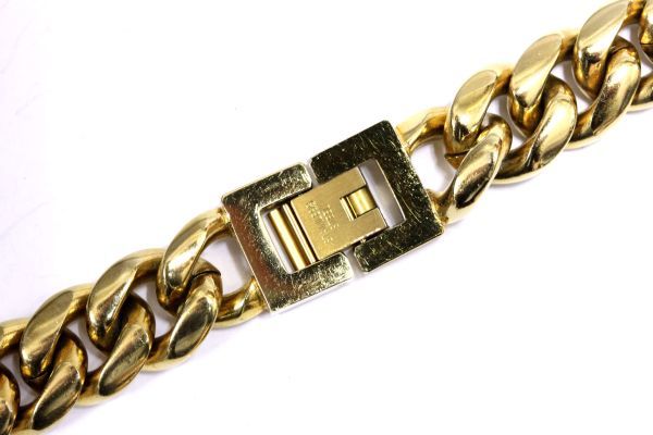* beautiful goods KRKC&CO gilding flat necklace futoshi .60cm 157g Miami cue van chain necklace Gold plating Z3297