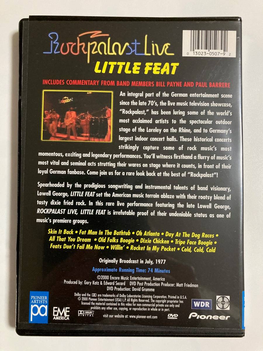【DVD-ロック】リトル・フィート（LITTLE FEAT）「ROCKPALAST LIVE」（レア）DVD（リージョンフリー）、US盤、RO-66_画像2