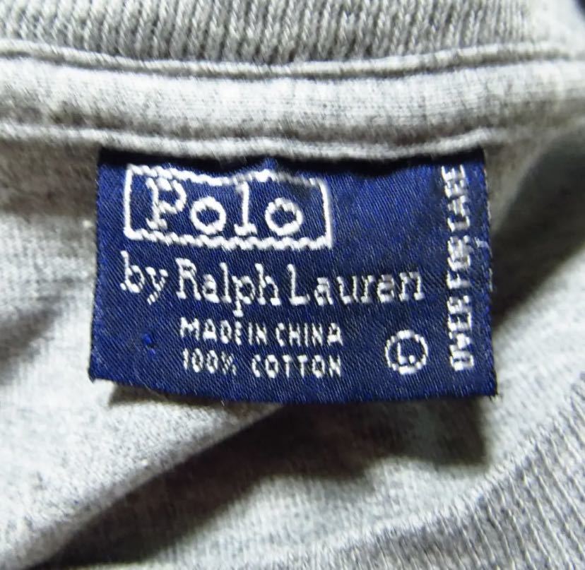 [ одежда ]* прекрасный товар * PORO BY RALPH LAUREN Polo Ralph Lauren Polo Bear баскетбол футболка L большой размер серый б/у одежда Vintage 