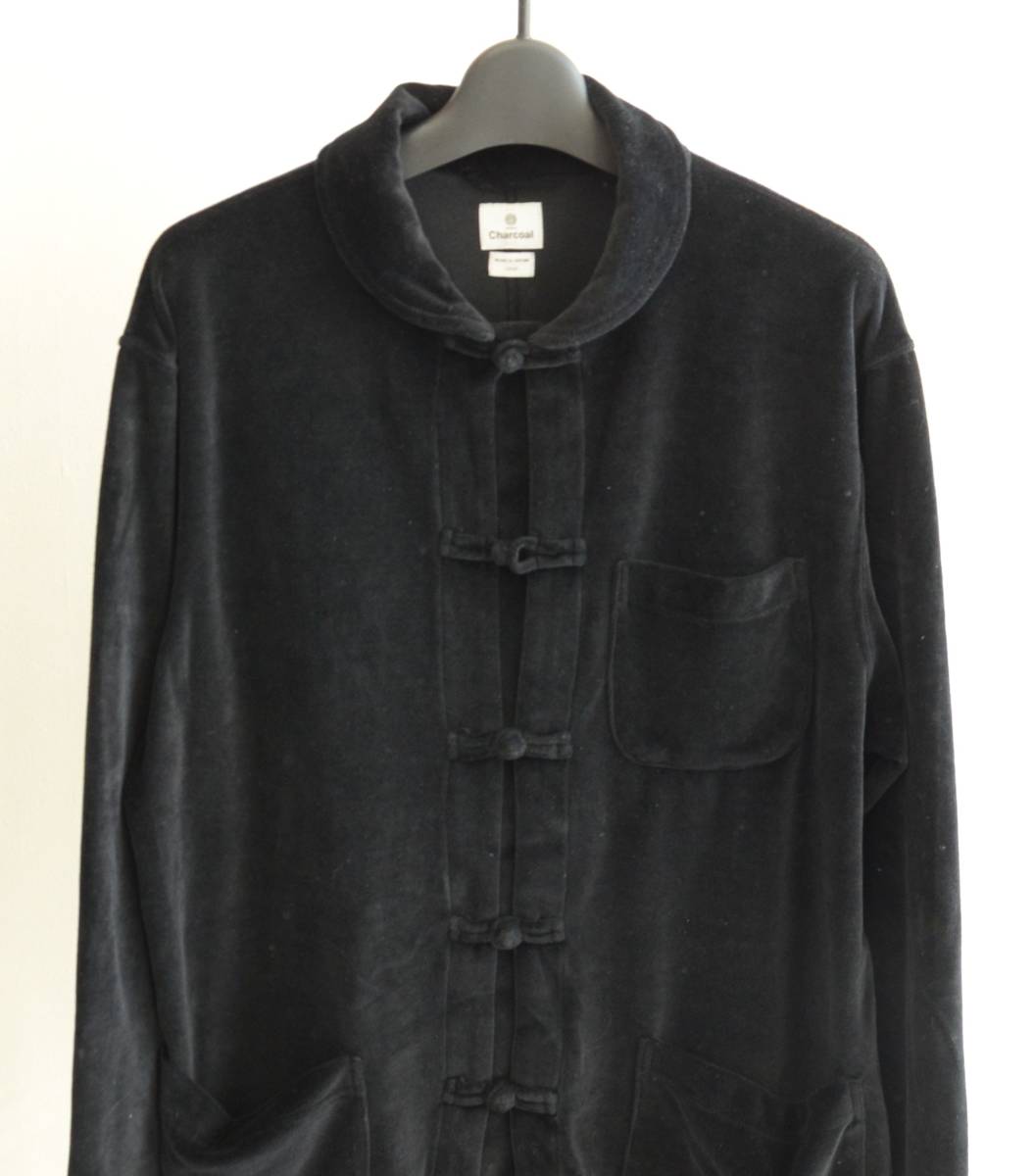 【500円引きクーポン】 charcoal L size 黒 ジャケット チャイナシャツ ベロア地 tokyo Lサイズ 【500円引きクーポン】 charcoal L size 黒 ジャケット チャイナシャツ ベロア地 tokyo Lサイズ
