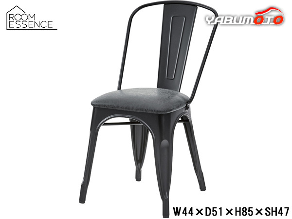 売れ筋がひ新作！ ソフトレザー 椅子 PC-253BK W44×D51×H85×SH47 ブラック チェア 東谷 スチール 送料無料 メーカー直送 シンプル 組み合わせ 異素材 ダイニングチェア