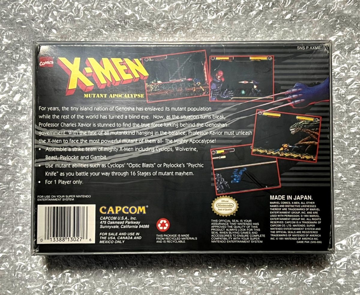 海外版・箱説ハガキ付属・動作確認済み〉SNES SFC X-MEN MUTANT
