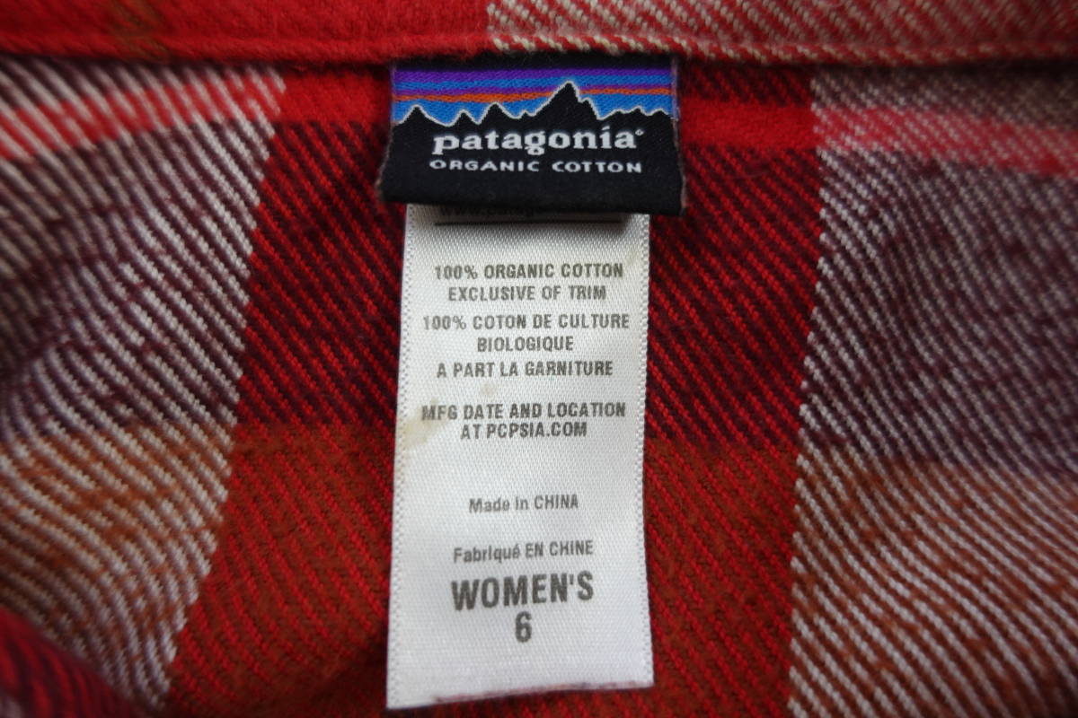 34W パタゴニア patagonia 長袖チェックシャツ ヘビーネルシャツ【WOMENS　6】_画像3
