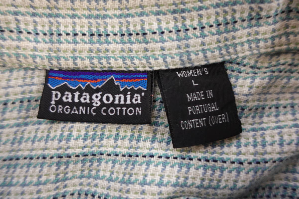 34W パタゴニア patagonia コットン長袖チェックシャツ ヘビーネルシャツ【WOMENS　L】_画像3
