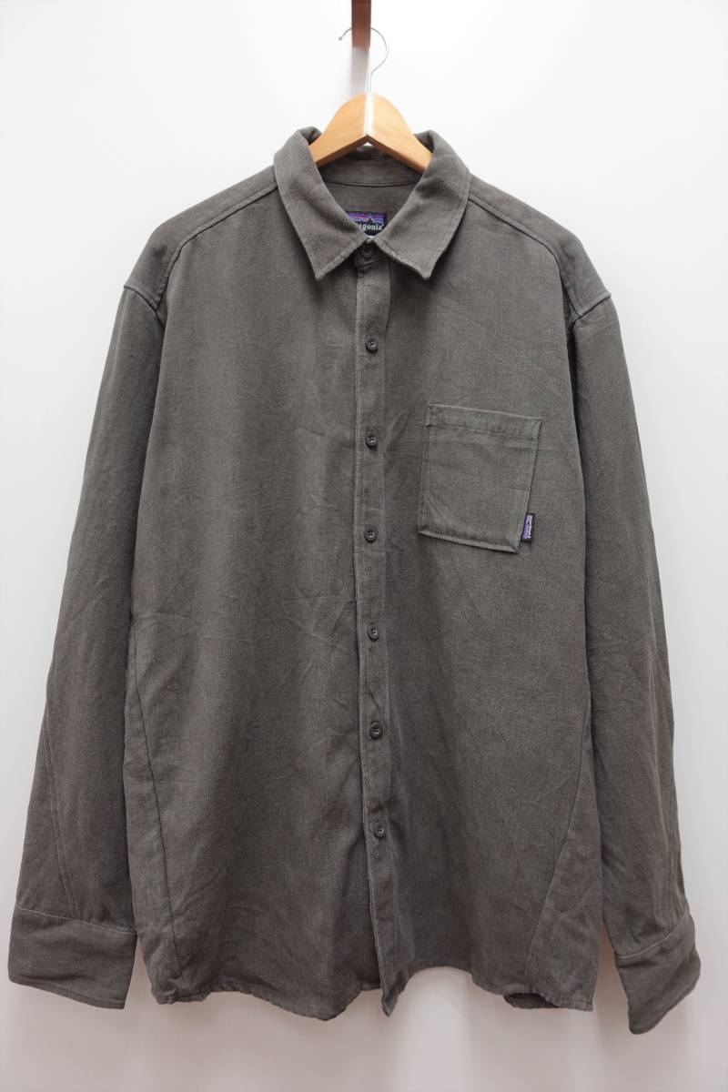 34W パタゴニア patagonia 長袖プレーンシャツ デザインシャツ【MENS　L】 _画像1