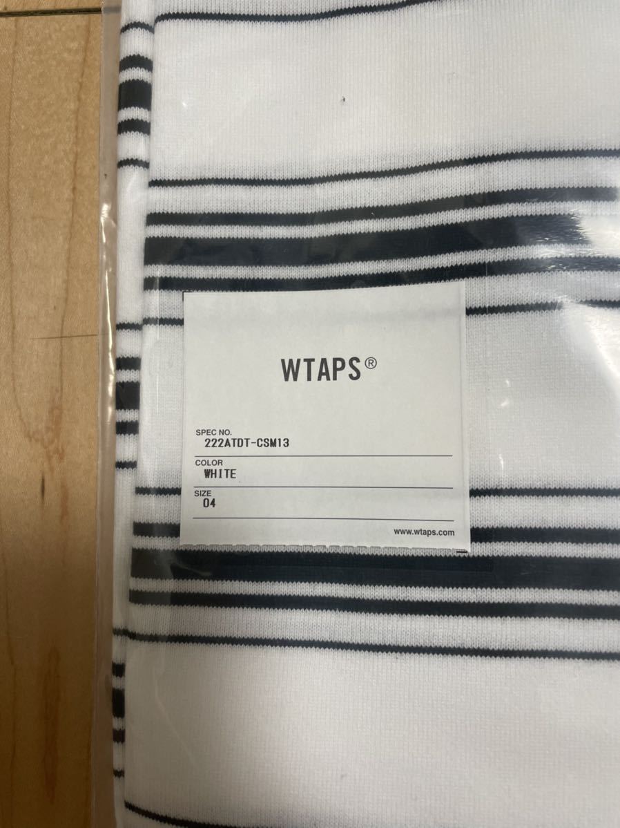 WTAPS 2022FW BDY 01 LS T-SHIRT WHITE XLサイズ ダブルタップス ボーダー ロングスリーブ Tシャツ TEE  ホワイト X-LARGE ロンT