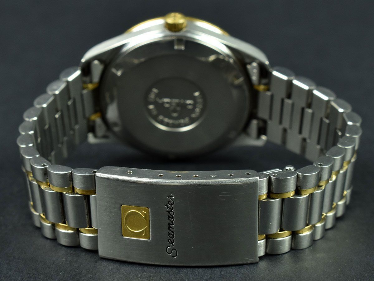 143234☆動作未確認 ジャンク OMEGA オメガ シーマスター 腕時計 自動巻 デイデイト ラウンド アナログ SS YG ゴールド シルバー メンズ/ Dの画像6