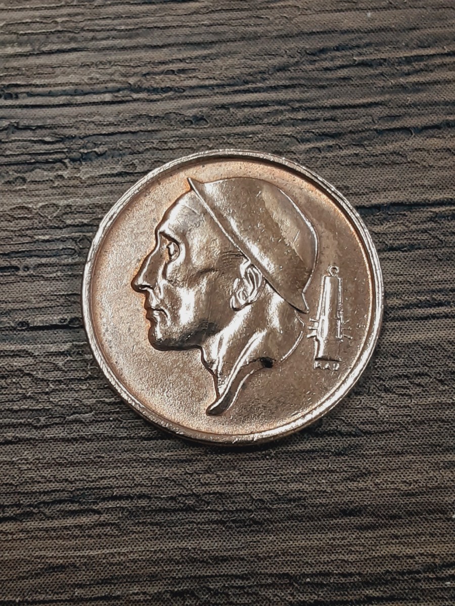 アンティークコイン　ベルギー　1958年　50サンチーム硬貨　BS0311_画像3