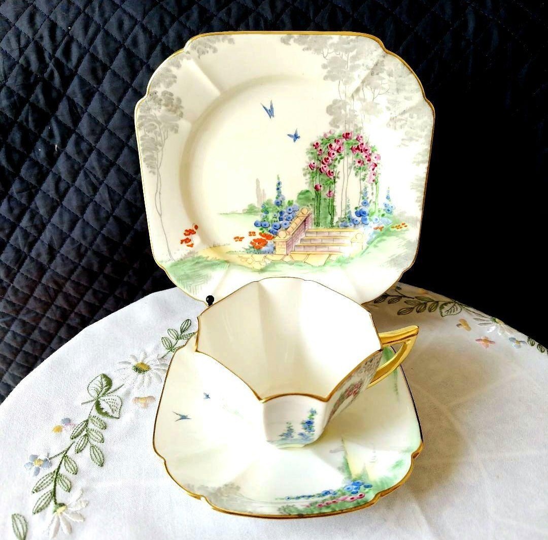 きたい ヤフオク! Shelley シェリー クイーンアン「バラの... - 超美品