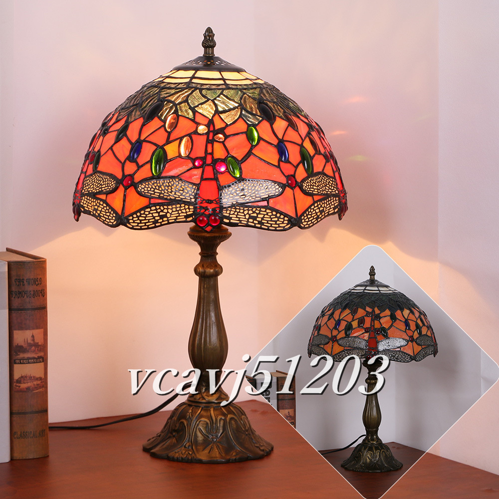 ◆稀少品◆芸術品◆ステンドランプ ステンドグラス テーブルスタンド 花柄 レトロな雰囲気ティファニー ランプ 室内装飾 照明