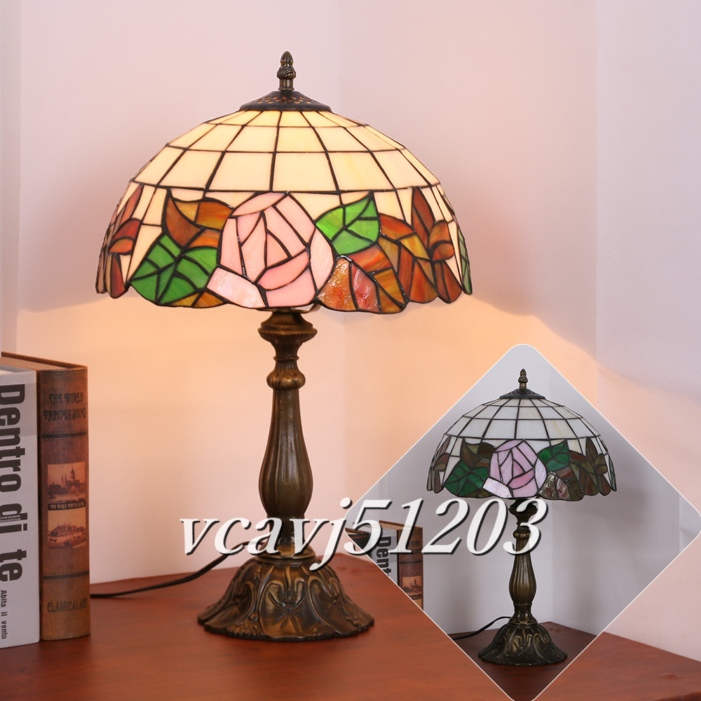 ◆新品◆芸術品◆ステンドランプ ステンドグラス テーブルスタンド 花柄 レトロな雰囲気ティファニー ランプ 室内装飾 照明