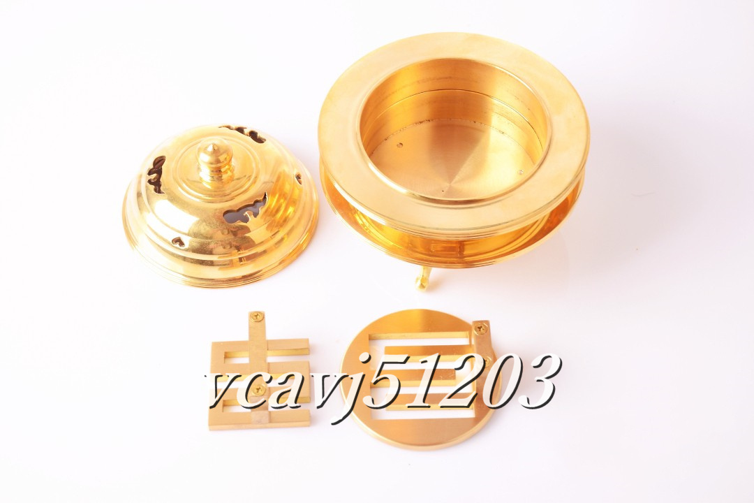 密教法具 寺院用仏具」極上品 印香 3点セット 真鍮製 磨き仕上げ 密教法具 寺院用仏具」極上品 印香 3点セット 真鍮製 磨き仕上げ