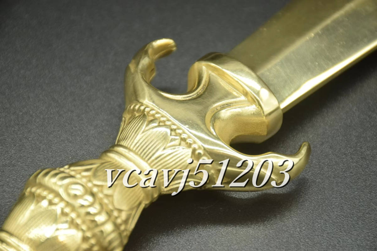 密教法具 寺院用仏具」極上品 鬼面型 不動明王剣 真鍮製 磨き 密教法具 寺院用仏具」極上品 鬼面型 不動明王剣 真鍮製 磨き