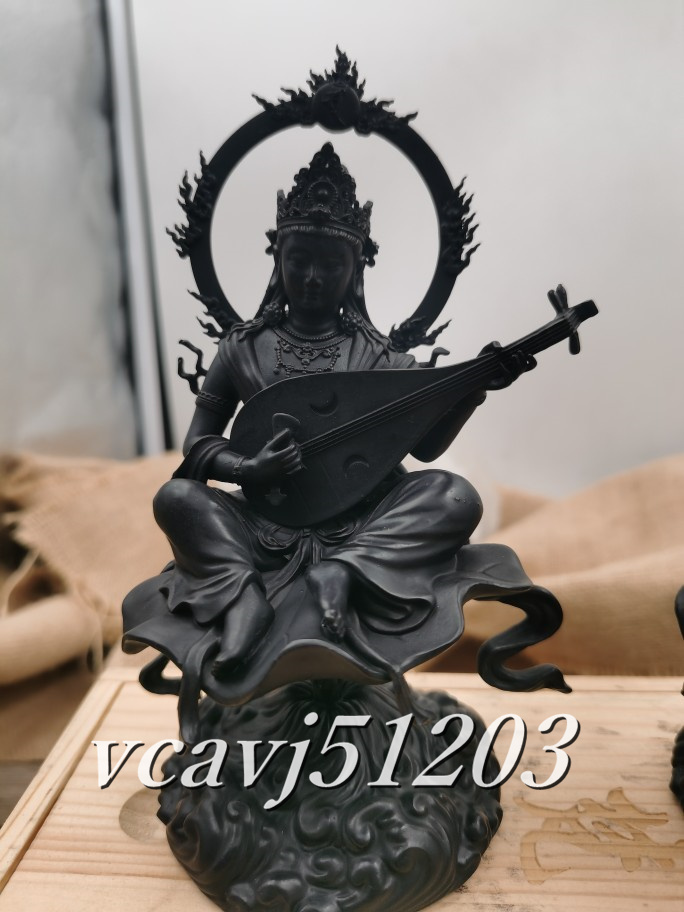 極上品 弁財天 仏像 仏教工芸品 銅製 法具 磨き仕上げ 高さ15cm 極上品 弁財天 仏像 仏教工芸品 銅製 法具 磨き仕上げ 高さ15cm