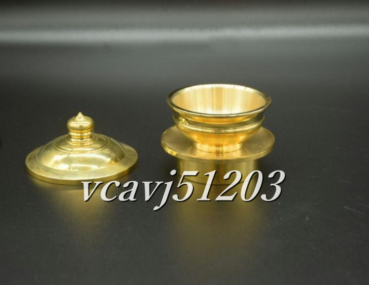 密教法具 寺院用仏具」真言宗 洒水器/塗香器 2点 仏具 真鍮製 密教法具 寺院用仏具」真言宗 洒水器/塗香器 2点 仏具 真鍮製