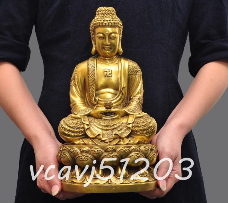 仏教法具 寺院用仏具」極上品 釈迦如来仏像 真鍮製 仏教芸術品 仏教法具 寺院用仏具」極上品 釈迦如来仏像 真鍮製 仏教芸術品