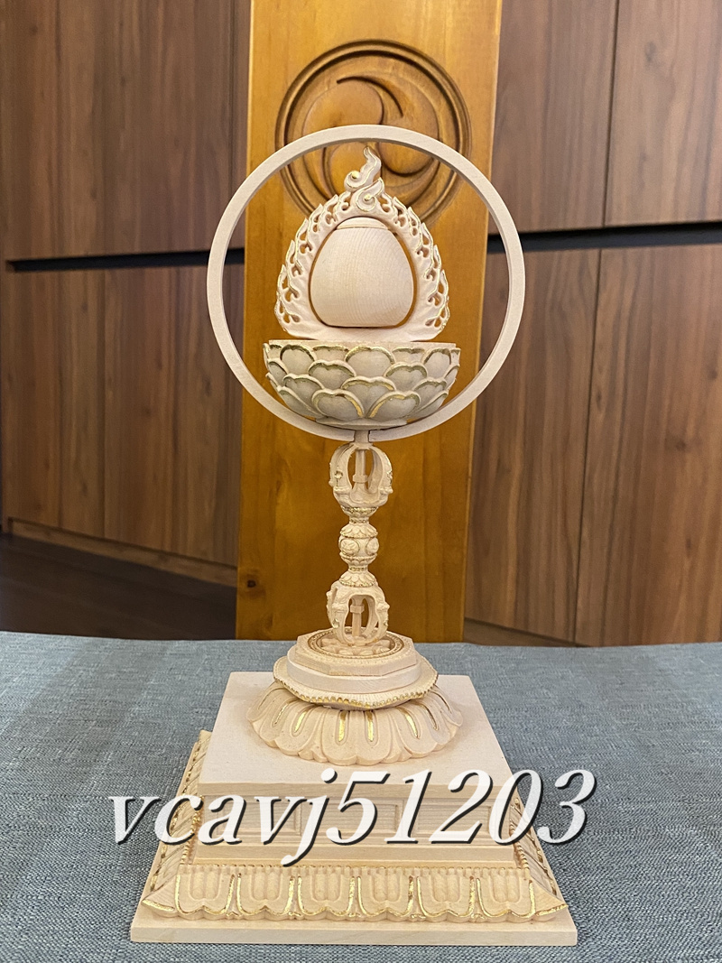 格安新品 「密教法具 高さ28cm 仏教美術 舎利塔 金剛杵 ヒノキ檜木製 火焔宝珠形舎利塔 寺院用仏具」極上品 仏具一般 格安新品 「密教法具 高さ28cm 仏教美術 舎利塔 金剛杵 ヒノキ檜木製 火焔宝珠形舎利塔 寺院用仏具」極上品 仏具一般