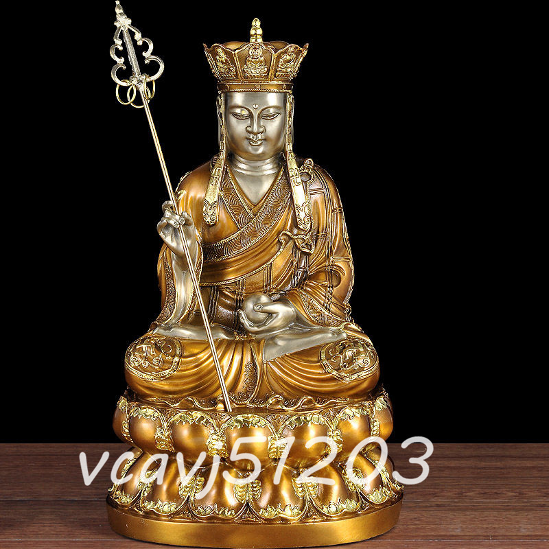 「仏教法具 寺院用仏具」極上品 仏教美術 地蔵菩薩仏像 銅製 高さ38cm 重さ約6.5kg