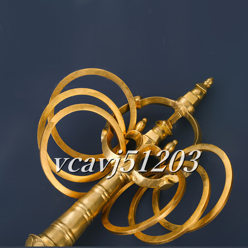 密教法具 寺院用仏具」極上品 五鈷型 錫杖 仏具 仏教美術 真鍮製 密教法具 寺院用仏具」極上品 五鈷型 錫杖 仏具 仏教美術 真鍮製