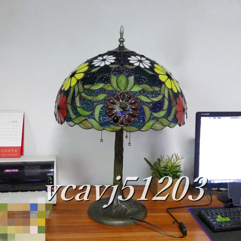 ◇新品◇芸術品◇大型 3灯 LEDテーブルスタンド ステンドランプ ◇新品◇芸術品◇大型 3灯 LEDテーブルスタンド ステンドランプ