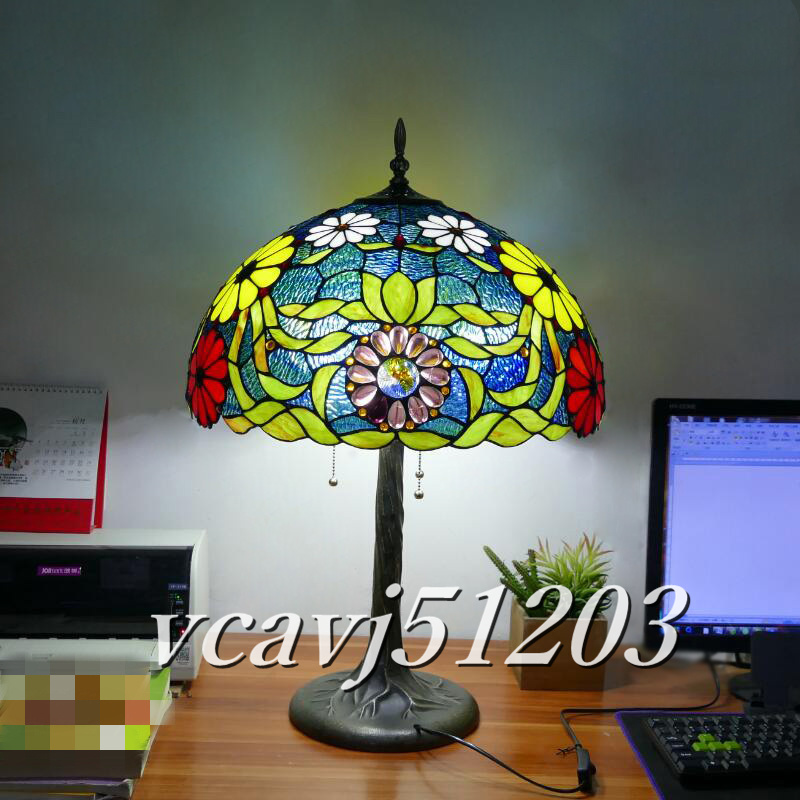 ◇新品◇芸術品◇大型 3灯 LEDテーブルスタンド ステンドランプ ◇新品◇芸術品◇大型 3灯 LEDテーブルスタンド ステンドランプ