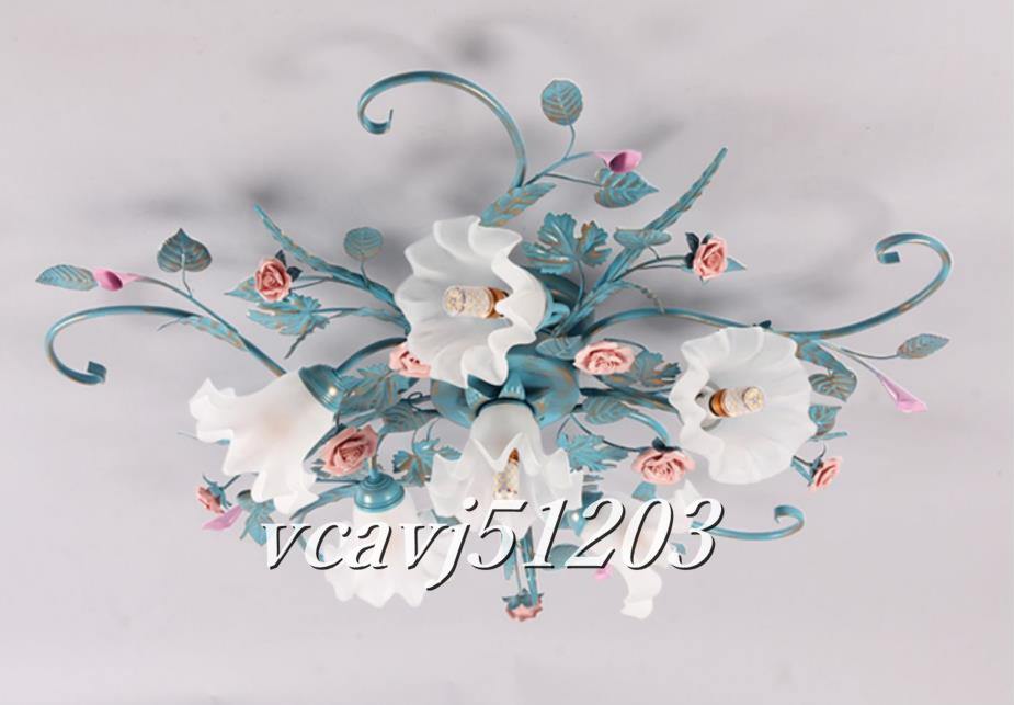 ◇美品◇芸術品◇LEDステンドランプ シーリングライト 照明 花柄 ◇美品◇芸術品◇LEDステンドランプ シーリングライト 照明 花柄
