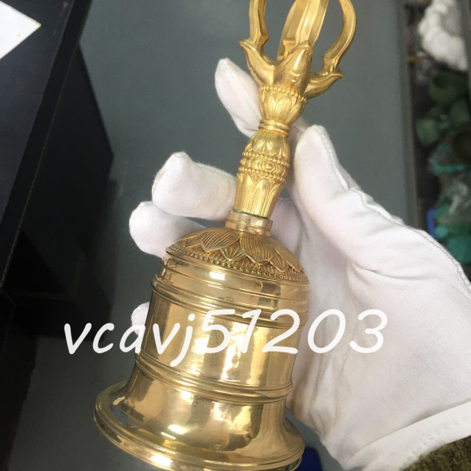 最高級 金剛鈴 寺院用仏具」真言宗 「密教法具 仏教芸術品 長さ17cm 磨き仕上げ 真鍮製 仏具 仏具一般 最高級 金剛鈴 寺院用仏具」真言宗 「密教法具 仏教芸術品 長さ17cm 磨き仕上げ 真鍮製 仏具 仏具一般
