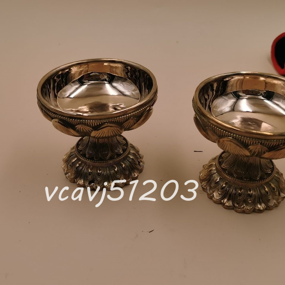 密教法具寺院用仏具」極上品真言宗蓮華形仏器(一対) 仏教工芸 密教法具寺院用仏具」極上品真言宗蓮華形仏器(一対) 仏教工芸
